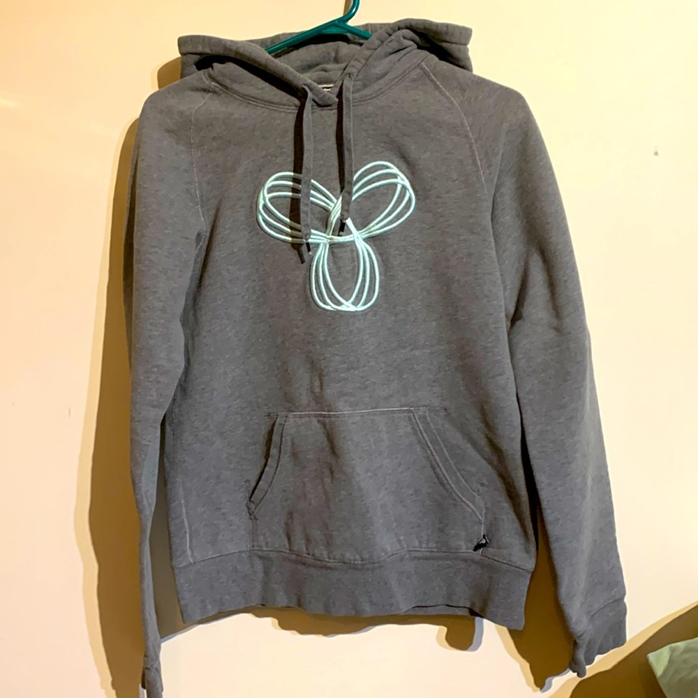 TNA grey hoodie with baby blue logo size Medium